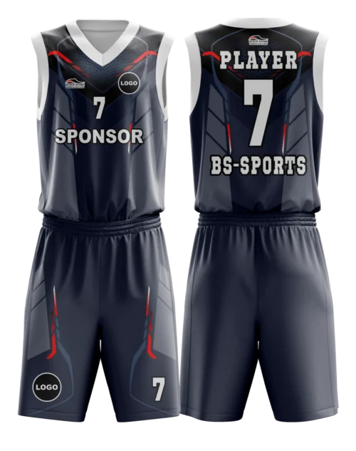 gri renkli basketbol forması tasarımı