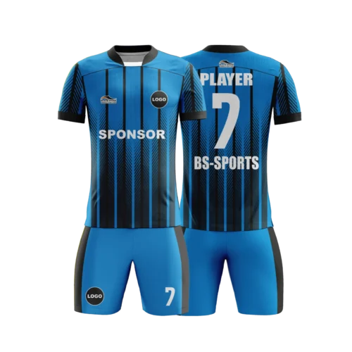 mavi siyah çizgili futbol forması tasarımı