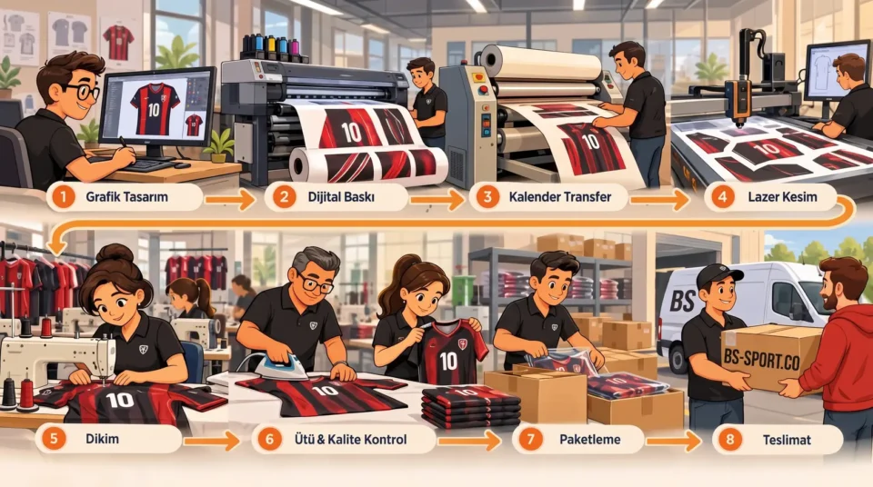 forma üretim süreçlerini baştan sonra gösteren 8 aşamalı fotoğraf.